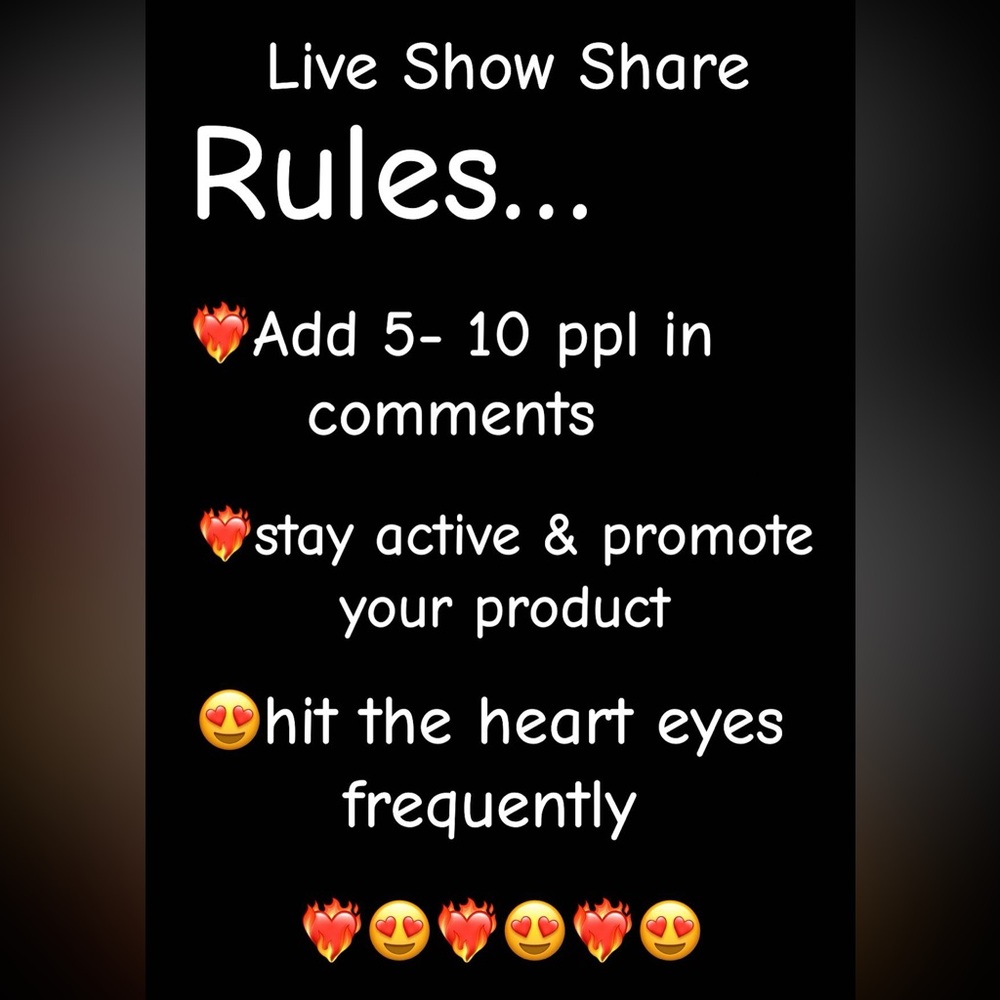 Live Show Share Rules Live Show Tonight